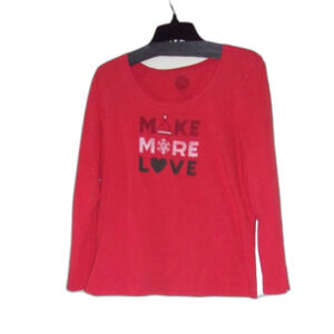 Life Is Good Make More Love Christmas Long Sleeve Sleep T-Shirt Sz. M